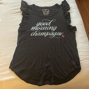 CHASER. Ruffle Tank. Size Small. “Good Morning Champagne”